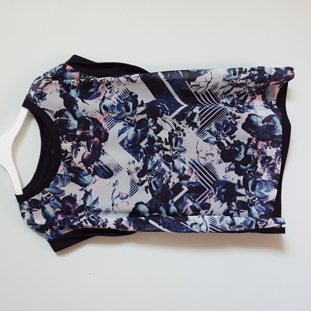Jess Sheer Front Panel Patterned Top
